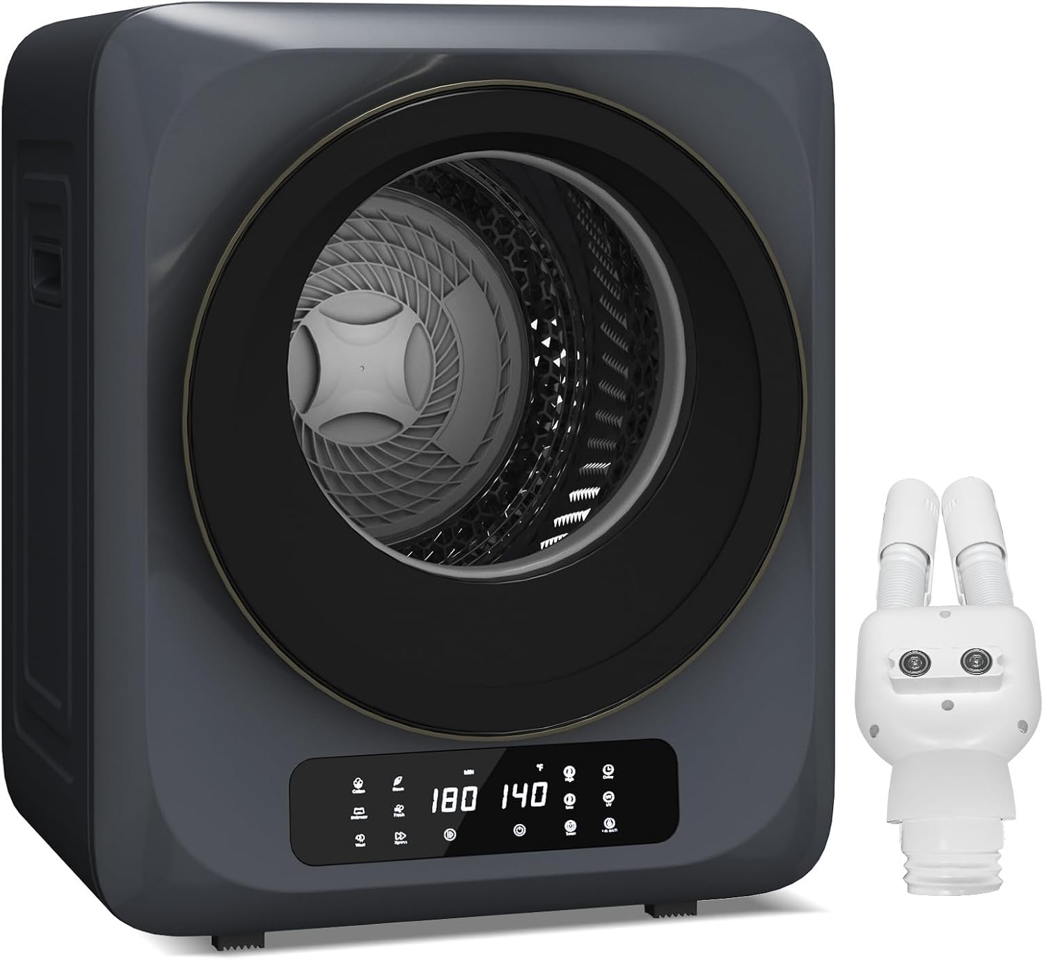 Zynkez 12Lbs Portable Clothes Dryer, 120V 850W Electric Compact Laundry Dryer with 6 Drying Modes, LED Touch Panel, Stainless Steel Tub for Apartments, Home, Dorms, RVs (Grey)