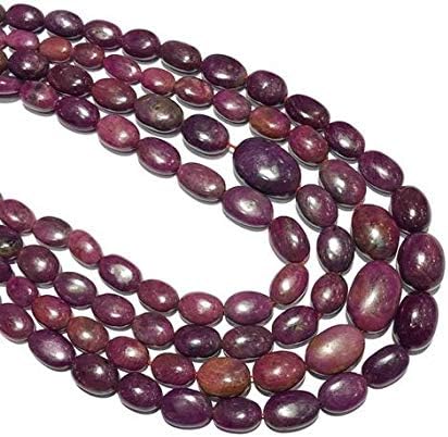 Natural Ruby Beads Oval Shape Necklace,Beads, Red Ruby Size 8 to 19 mm - 19