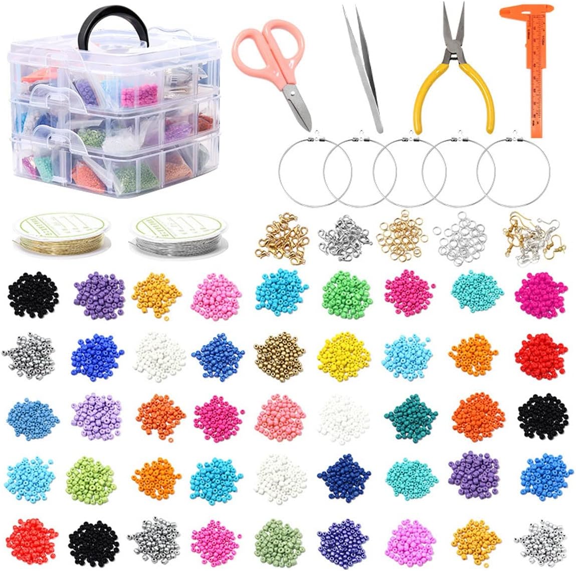LUYILA 26300pcs DIY Beaded Jewelry Making Kit - Beginner Beading Kit Complete DIY Jewelry Kit for Adults