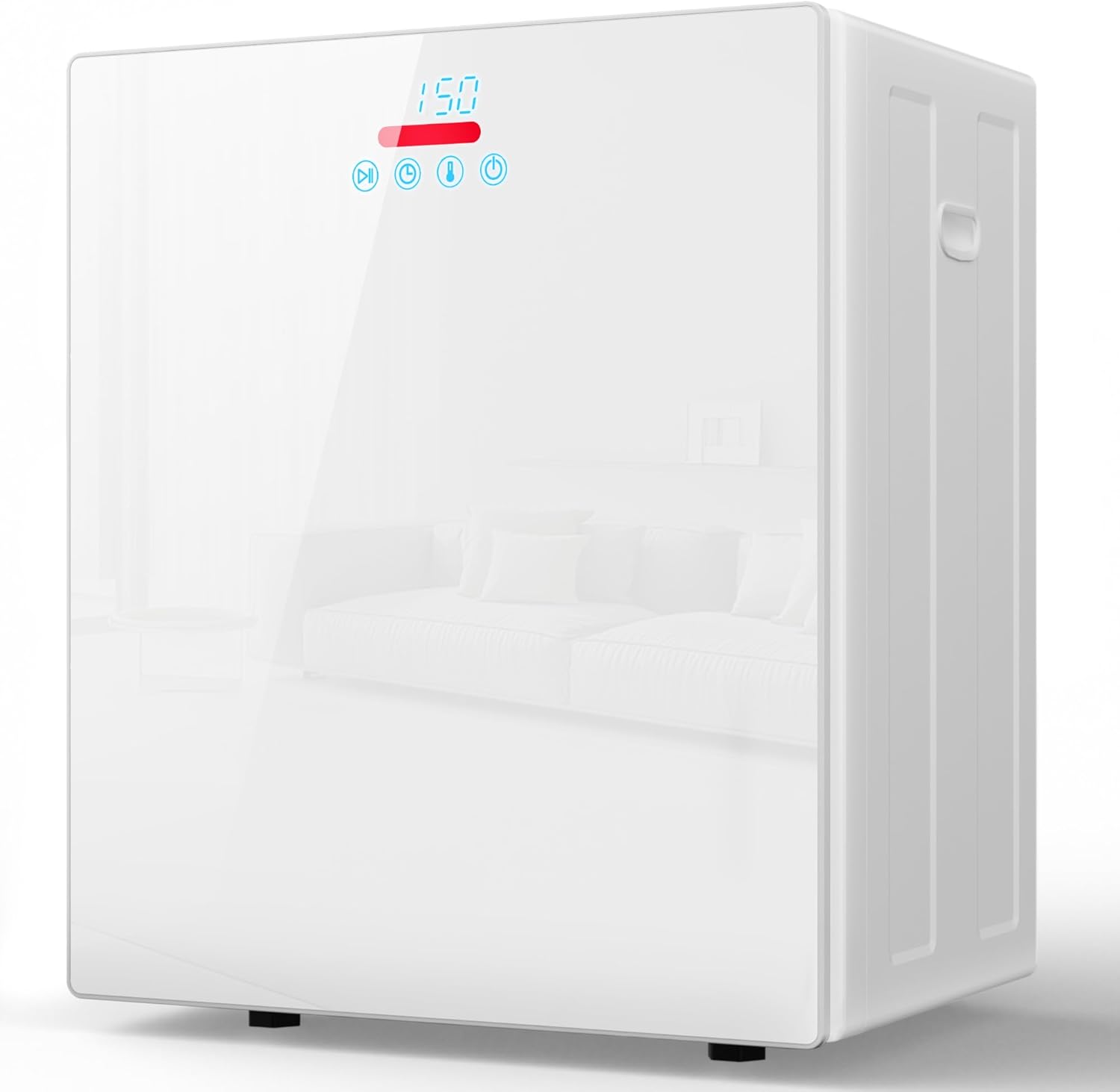 EUHOMY 1.5 Cu.ft. Portable Clothes Dryer, 850W Compact Dryer with Exhaust Hose, Mirror Finish, LCD Touch Panel, 4 Drying Modes, 5.5lbs Capacity, Portable Dryer for Apartments, Dorms, Rvs, White