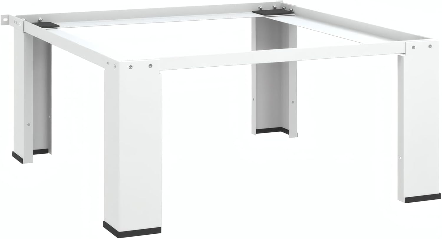 Penau Washing Machine Pedestal Stand, Steel Laundry Appliance Riser, Raises Washer 12.8 Inches, Non Slip Rubber Feet, Supports 220.5 lb, 27.2 x 27.2 x 12.8 Inches, White