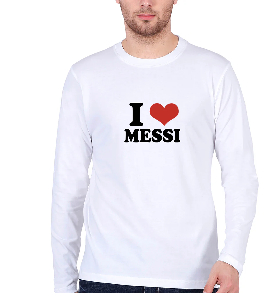 I LOVE MESSI Full Sleeves T-Shirt for Men
