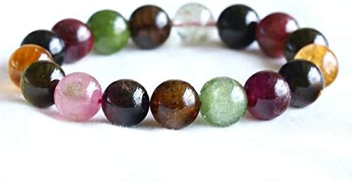 1 strands natural colorful pink green purple red tourmaline bracelet round big beads 12mm 05057