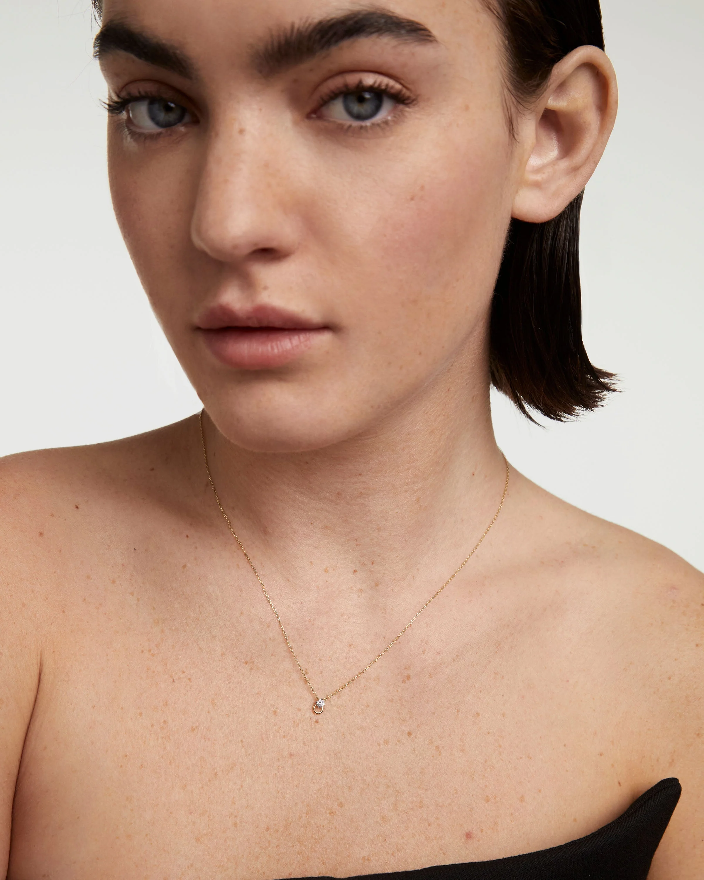 Diamond And Gold Ari Solitary Necklace