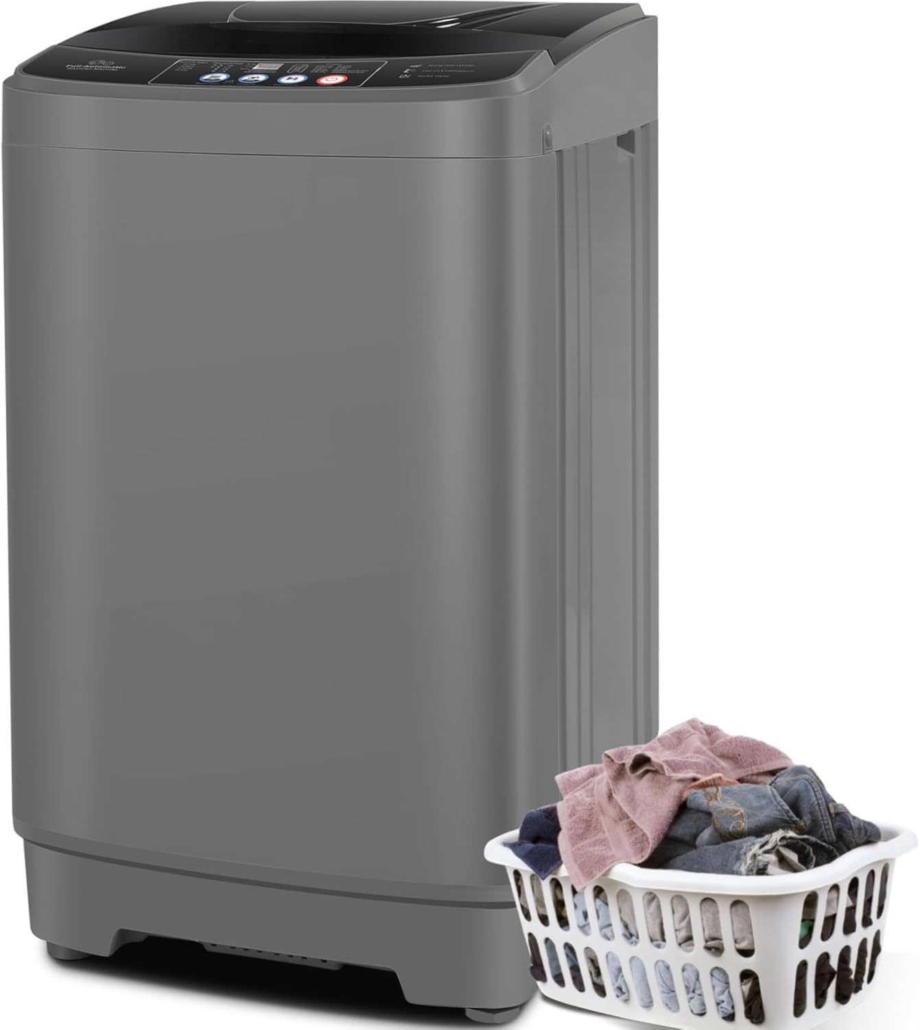 Nictemaw Portable Washing Machine 20Lbs Portable Washer Machine with Drain Pump, 2.8 Cu.ft Compact Washing Machine with 10 Programs 8 Water Levels Laundry Machine for Apartment, Home, Dorms, Rv
