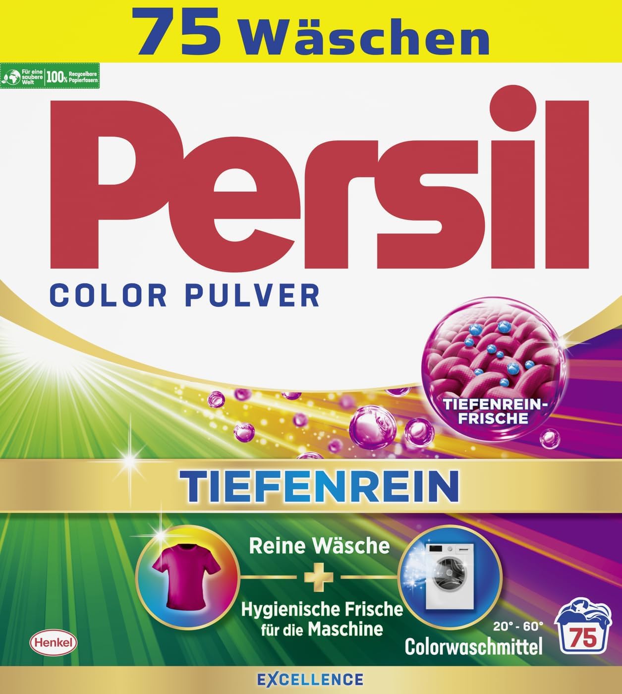 Persil Color Detergent Powder (75 Loads | 9.9 lbs | 4.5 kg) - Laundry Detergent for Color - Deep Clean Freshness Laundry and Freshness for the Machine