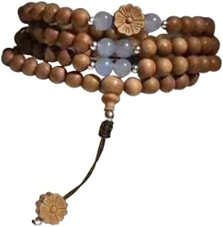 Mascot Wooden Crafts Wood Carving Art Wood Decoration Artwork 印度老山檀香手串花儿款108颗 文玩手串念珠男女檀木佛珠手链(DIY不沉水8MM老山)