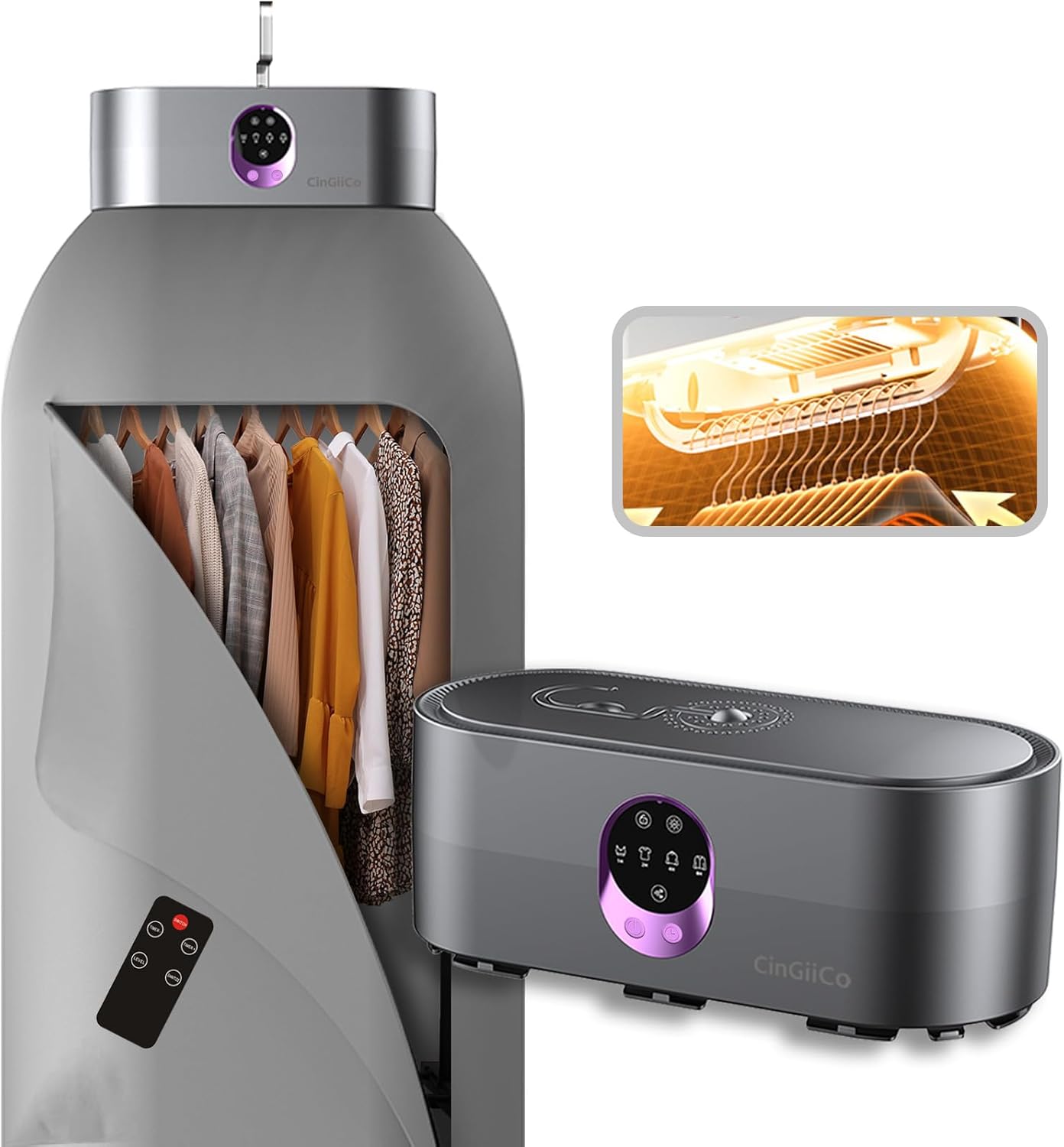 Portable Clothes Dryer, Clothes Dryer hold 9-12 Items, With Time Setting、Remote Control, Portable Dryers For Laundry, Apartments, RV, Travel, Low noise、Energy Saving、 Wrinkle Resistant