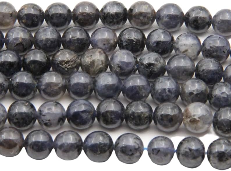 13 inch Strand of Natural gem Iolite, 8mm Round Smooth Beads for DIY Jewelry Making. | Beads_04845, As Per Photo