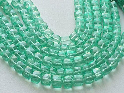 13 inch natural beads strand of 7mm faceted cube crystal quartz gemstone beads for DIY jewelry - necklace, bracelet, earring, ring.