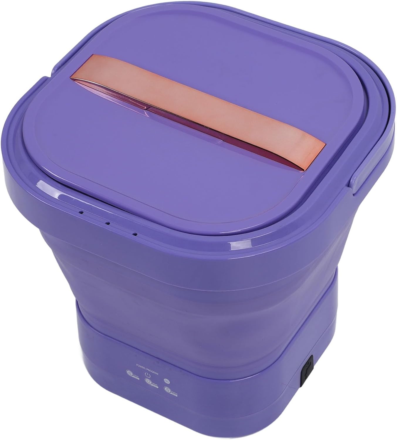 Mini Portable Bucket Washer, Folding Washing Machine for Travel Camping Apartment, Silicone Washer with Built in Battery, Ideal for Underwear Washing Machine (Purple)