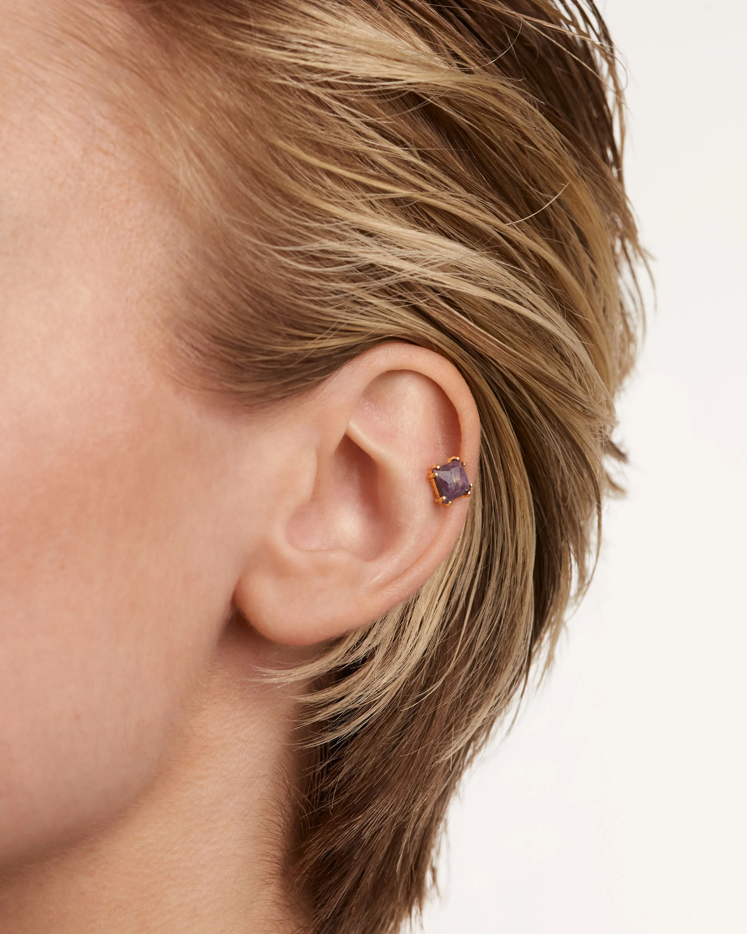 Suki Charoite Single Earring