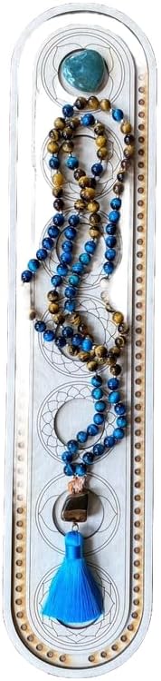 Natural Tiger’s Eye,Tiger’s Eye (Blue) 8mm 108 Mala Beads, Spiritual, Meditation Beads, Reiki, Japa Mala, Buddhist Prayer Beads, Yoga Bracelet, healing beads LKMALA-RRGU-3946