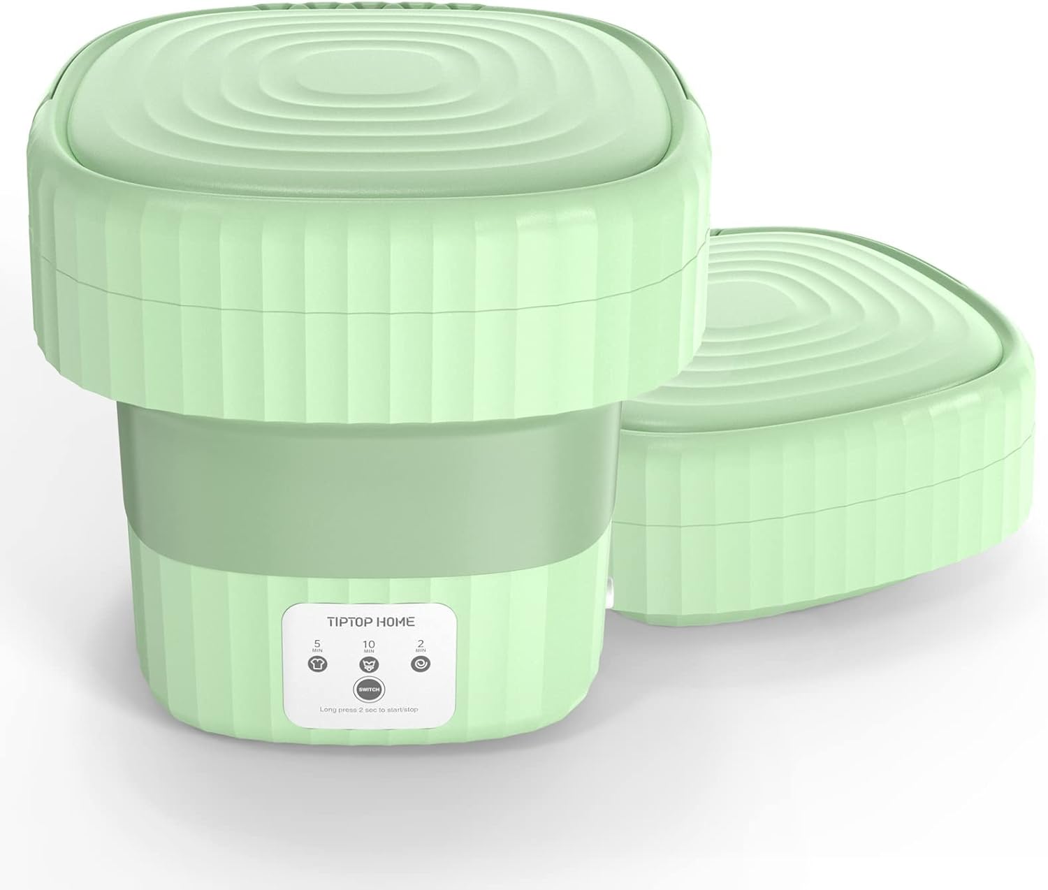 Bubbacare Portable Washing Machine, Mini Machine Ultrasonic Turbine Wash, Washer for Underwear, Sock, Baby Clothes, Travel, Camping, Dorm, RV, Home Foldable Small Laundry Green, JYJQ-26026 (MG)