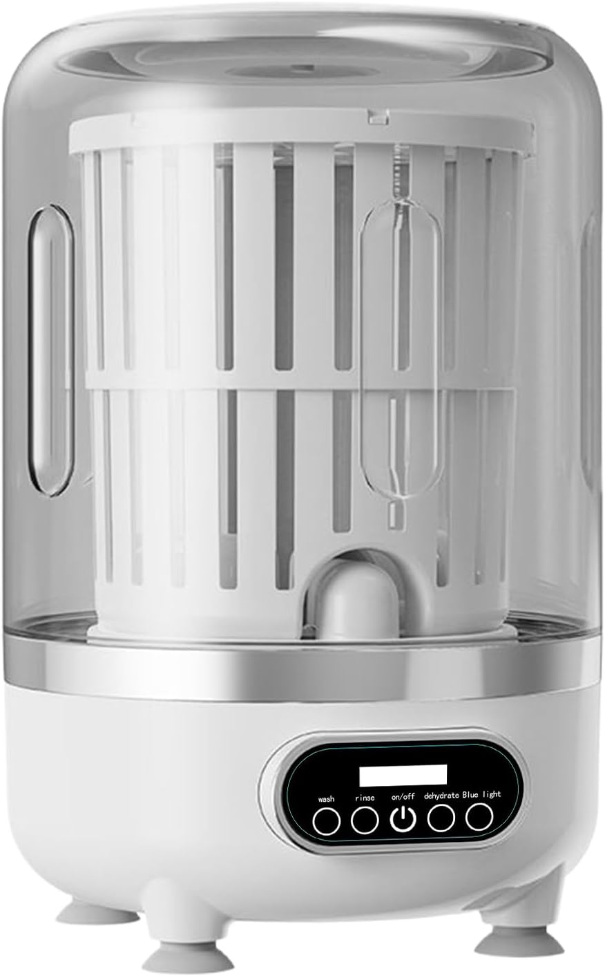 Portable Washer - 3000mah mini Laundry Machine, Rechargeable Clothes Cleaner, Rotating Basket Appliance | Compact Travel Camping Dorm Hotel Bathroom Washer for Baby Socks Underwear T-Shirts Bedding