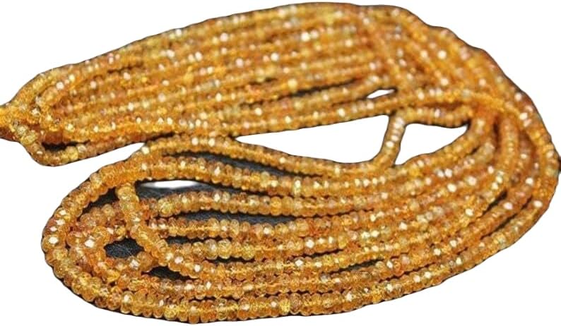 13 inch Strand of Natural gem Orange Spessartine Garnet, 3-3.5mm Rondelle Faceted Beads for DIY Jewelry Making. | Beads_05975