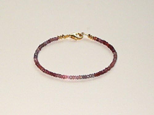 24k Gold Plated memorial gift Gold Helling 3.5x2mm Stracking Multi Multi Colored Spinel Bracelet Rondelle, Faceted 7