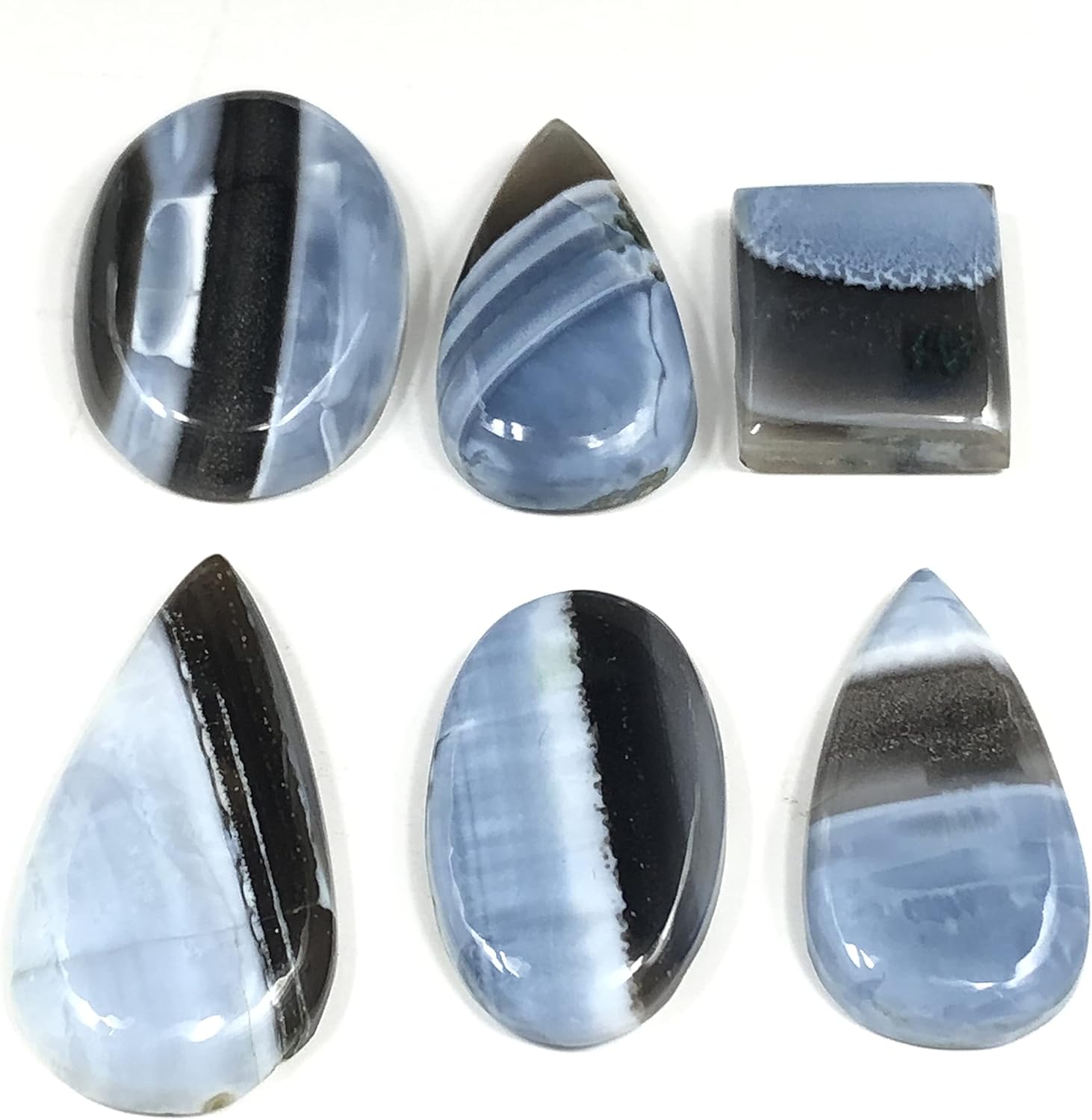 Natural BLUE OWYHEE OPAL Gemstone Loose Cabochon Lot For Jewelry Making, Loose Gemstone For Ring, Earring & Pendant Necklace, Jewelry Making Cabochons, Healing Gemstones