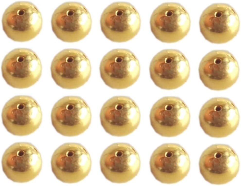 Solid 22K/18K Yellow Fine Gold 5 MM 48 Pieces Plain Round Beads For Personalized Jewellery And Jewellery Customization