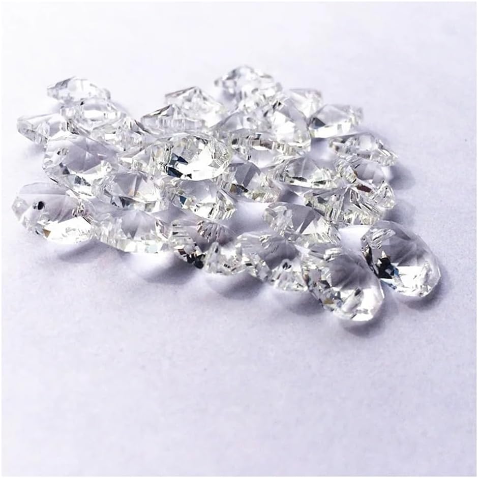 Hanging Crystals Prisms 1500pcs 12mm Octagon Light Beads in 2 Holes Crystal Chandelier Parts for Accessories Hangings Crystals for Decoration