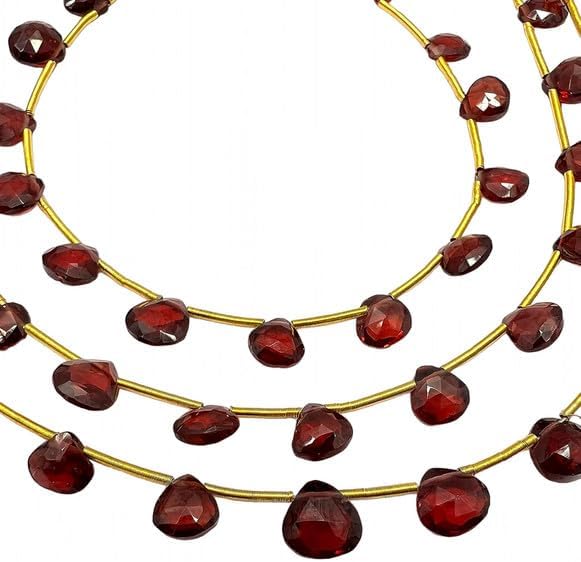 9 inches Natural Garnet 19 Pieces Beads Size 5x5-7x7mm Shape Heart Cut Faceted Making lot of 10 Strands CHIK-STRD-95011
