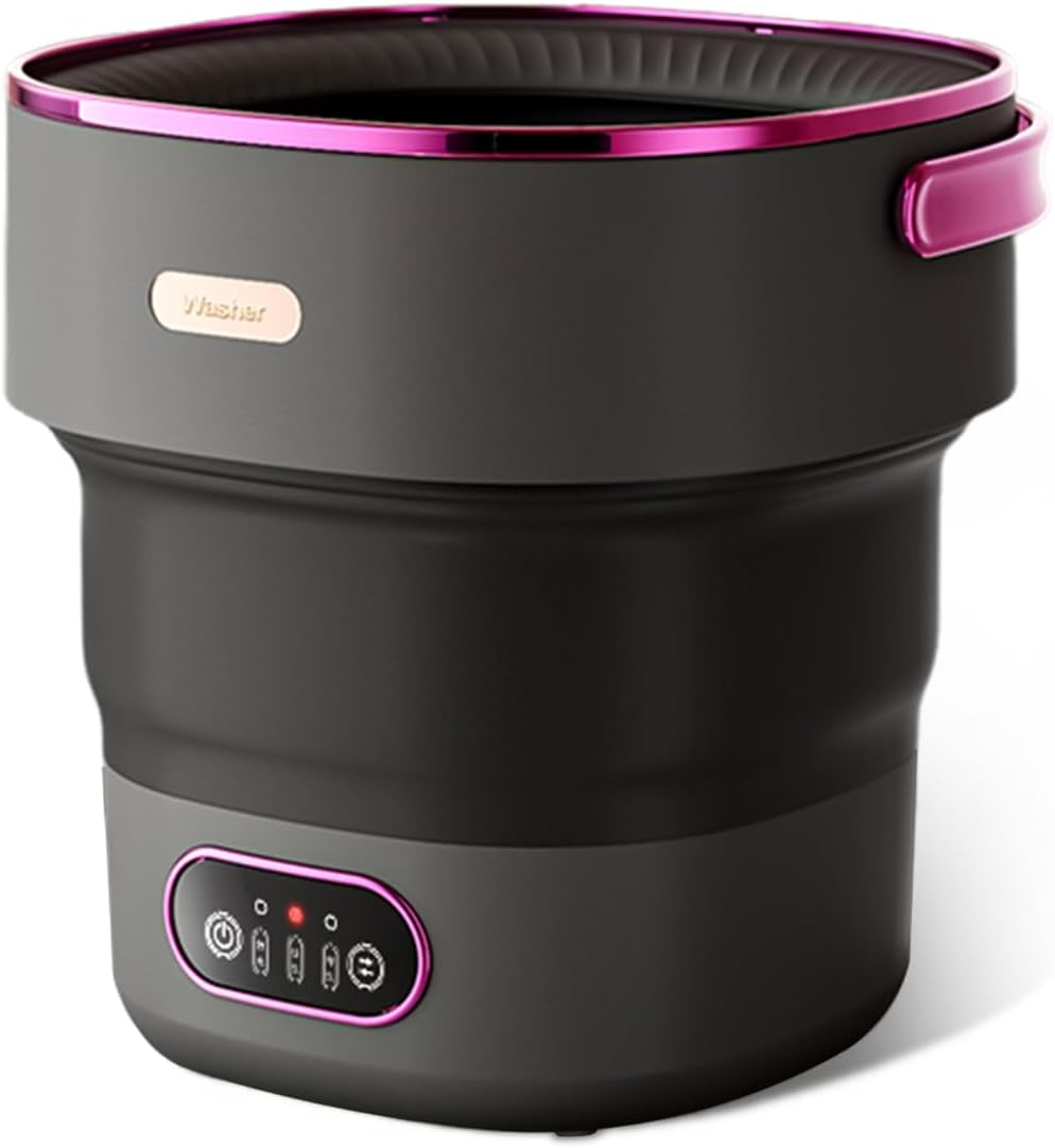 13L Portable Washing Machine, Foldable Small Washer with Spin Basket Laundry Machine, 3 Cleaning Modes Suitable for Underwear Baby Small Clothes, Foldable Design for Hotel Camping