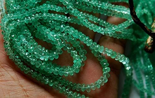 14 inch Strand Natural Colombian Emerald 4-5 mm rondelle Faceted Beads - Sale - Large Size 4-5mm, 14 inches, AAA Quality, Colombian Emerald Faceted rondelles, Limited Quantity for Low Rate