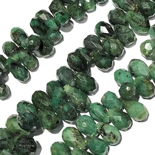 13 inch natural beads strand of 11-16mm faceted drop emerald gemstone beads for DIY jewelry - necklace, bracelet, earring, ring.