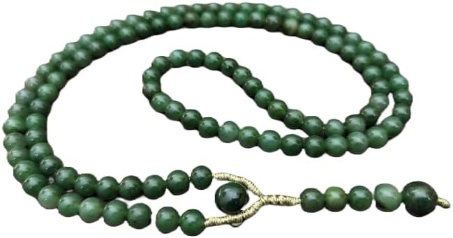 Natural Canadian Jade 7.5-8mm 108 Mala Beads, Spiritual, Meditation Beads, Reiki, Japa Mala, Buddhist Prayer Beads, Yoga Bracelet, healing beads LKMALA-RRGU-151, 34 inch, green