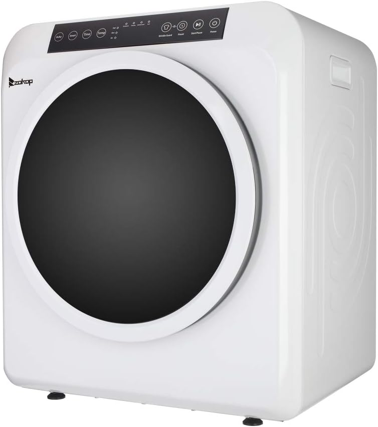 Winado Compact Laundry Dryer 13.2lbs Capacity, 3.5 cu.ft Portable Front Load Dryer, Stainless Steel Drum, Exhaust Pipe for Apartment Home Dorm 120V 1300W