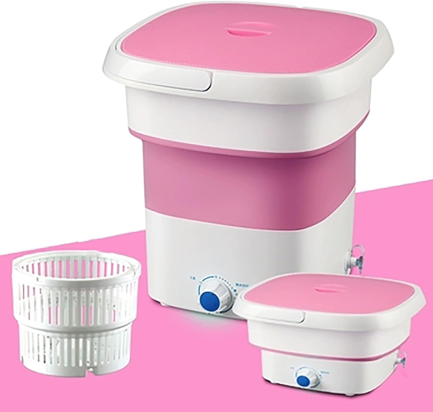 Portable Small Foldable Mini Washing Machine, Suitable for Cleaning Underwear, Baby Clothes or Small Items, Suitable, Apartments, Dormitories, Camping (11.5 Liters) (Color : Rojo)