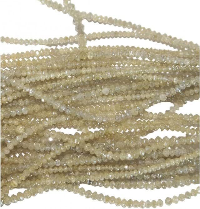 Yellow Diamond Faceted Rondelle 4 Inch Bead Strand & 2.5 Carats Natural Precious Gemstone Perfect for DIY Jewelry Making Necklace, Earrings CHIK-STNRD-24447