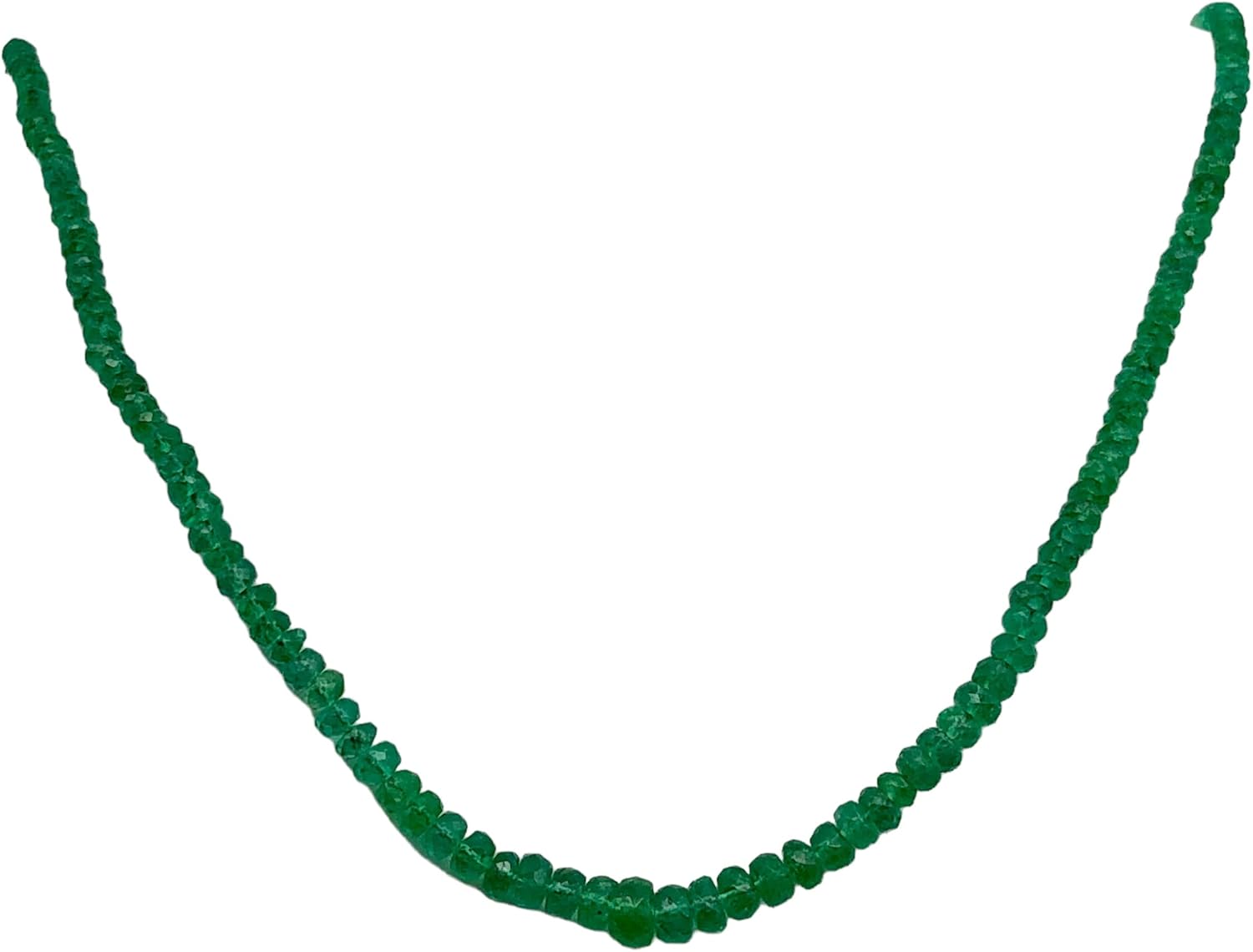 26.5cts Natural AAA Emerald Roundel Bead Strand 109901 for Jewelry Making