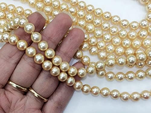 BEADS GEMSTONE 1 Strand Natural Pearls, Original South Sea Pearls Non Treated Round Balls, 7-8mm, 18 Inch Code-HIGH-16684