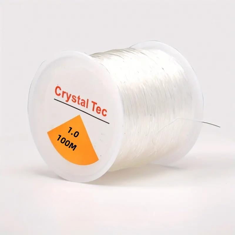 Stretch Cord, 100M Clear Beading String for Jewelry Making, 1.0mm Stretchy Thread (100)