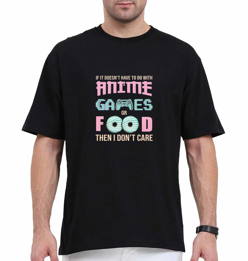 Anime Games or Food Oversized T-Shirt for Men