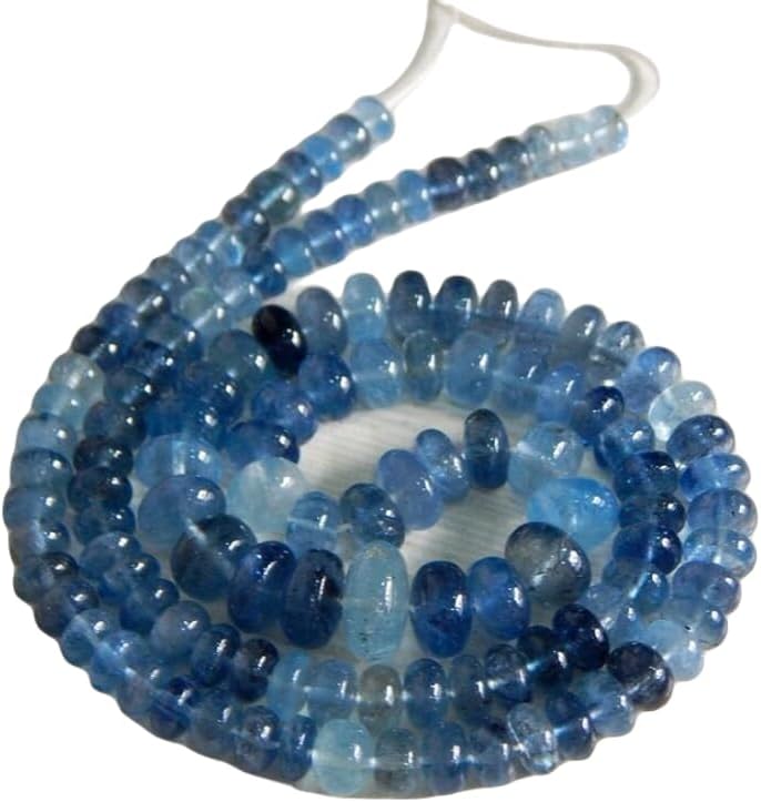 13 inch Strand of Natural gem Moss Aquamarine, 9x5mm rondelle Smooth Beads for DIY Jewelry Making. | Beads_05292
