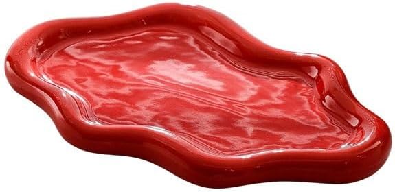 Cafeteria Tray Ceramic Large Cloud Tray Key Jewelry Storage Tray Snack Dessert Tray Aromatherapy Jewelry Storage Tray Serving Trays(D)