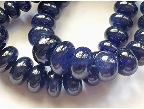 8 inch Strand Natural Blue Sapphire 6.5-15 mm rondelle Smooth Beads for Jewelry - Blue Sapphire Beads/Sapphire Beads/rondelle Beads/ 6.5mm - 15mm Beads Approx 8 inch Half Strand