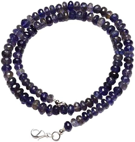 Hand_Crafted 16 Inch Natural Iolite 6-7 mm rondelle Faceted Beads for Jewelry Making - YO-NECK-18224