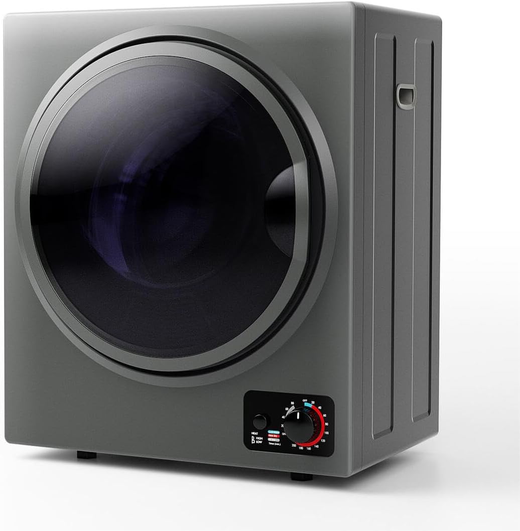 ARLIME Compact Laundry Dryer, Portable Clothes Dryers W/4 Automatic Drying Mode, Small Electric Laundry Dryer W/Stainless Steel Drum & Control Panel For Apartments, Dorm 110V 900W, Grey