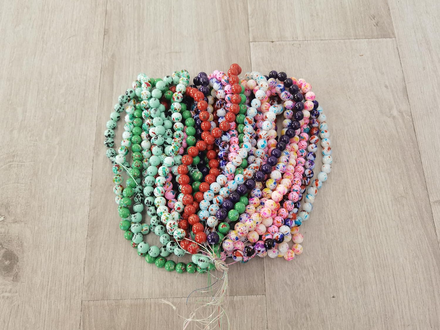 10mm 40pcs Mixed Glass Beads - 20 Strand Set for DIY Jewelry Making - Women’s Accessories - (Color: Mixed Color 7 / Size: 10mm)