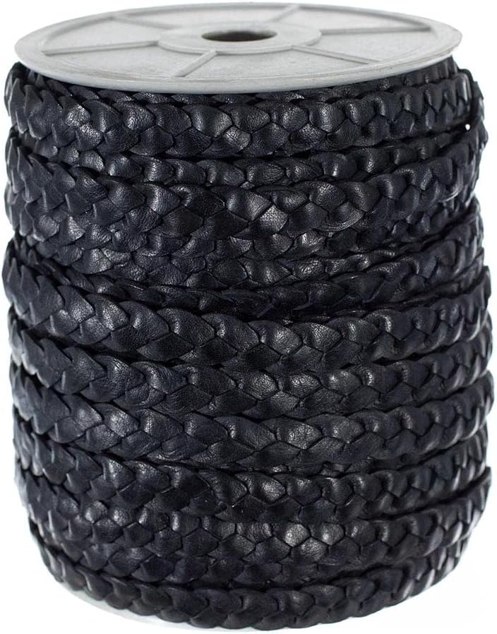 Flat Braided Leather Cord | 25m Spool for Jewelry Making | Multiple Natural Colors | 10mm and 5mm Widths
