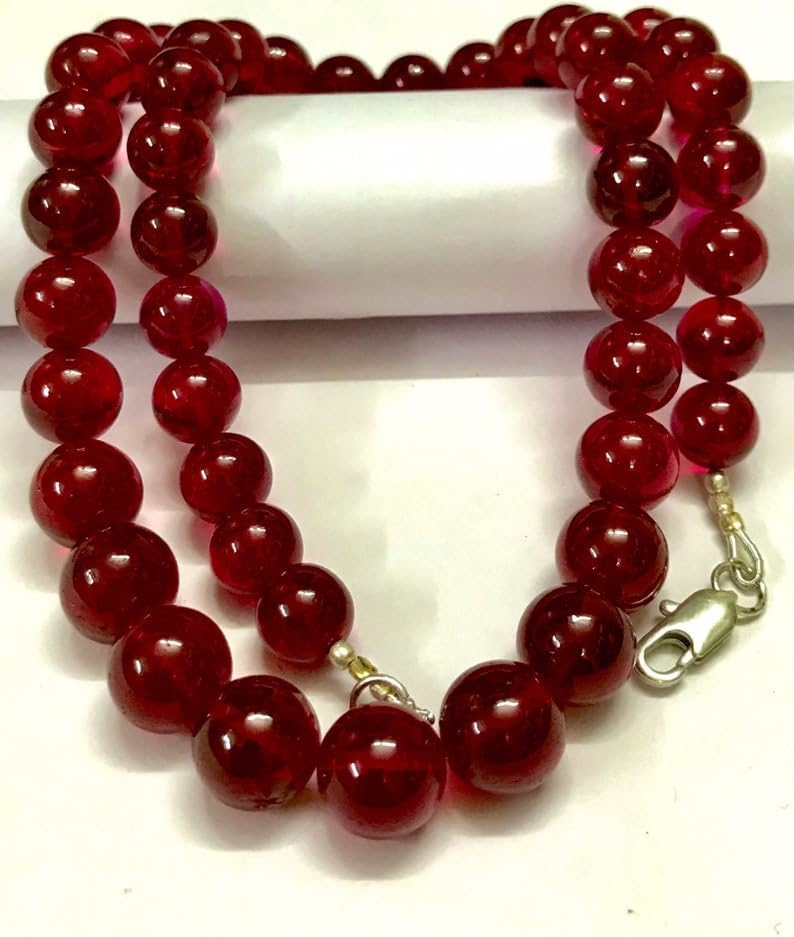 Natural RED Corundum Round soomth Beads 10X11MM 20 inch Long String Jewelry Making Gemstone Beads for Necklace Bracelet