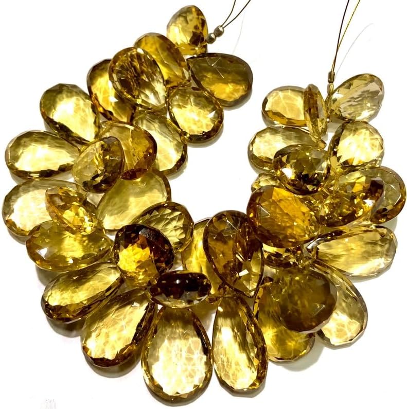 Natural Bear Quartz Pear Faceted Beads 13-16 MM 7 inch Long String Jewelry Making Gemstone Beads for Necklace Bracelet