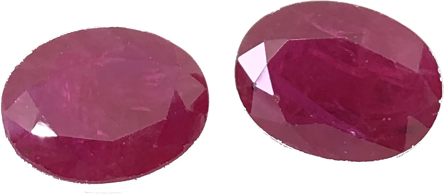 6.60 Ct Certified Pair Ruby Oval Shape Size 10x8 mm Cut Loose Gemstone Best For Making Earring, Ring, Pendant Jewelry-Top Quality Ruby