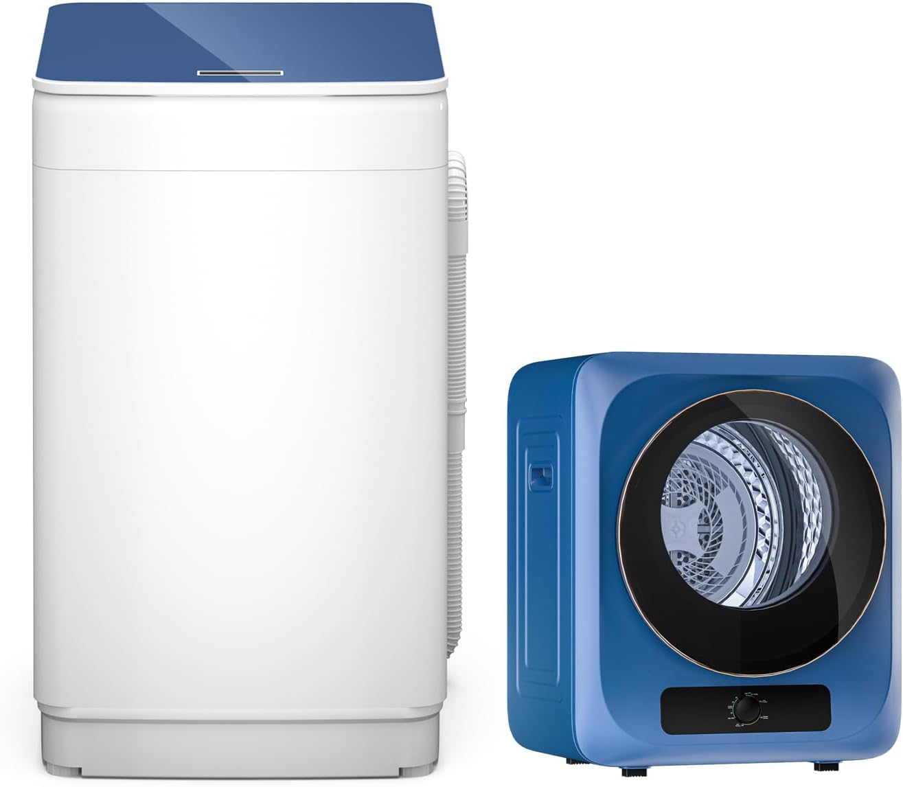 Zynkez 18Lbs Washer and 10Lbs Dryer Combo, Full Automatic Portable Laundry Set with 7 Wash Programs, 5 Dry Modes, Stainless Steel Tub, Compact for Apartments, Dorms, RVs