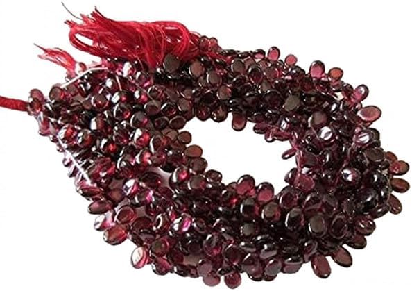 Natural Smooth Garnet Pear Shaped Briolette Beads, 10 Inches of Tiny 5x6mm lot of 10 Strands CHIK-STRD-95029