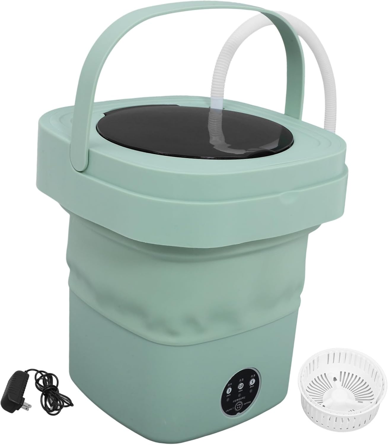 Portable Mini Washing Machine Collapsible Washer Touchscreen Capacity for Travel and Apartments Easy Wash Spin-dry Us Plug