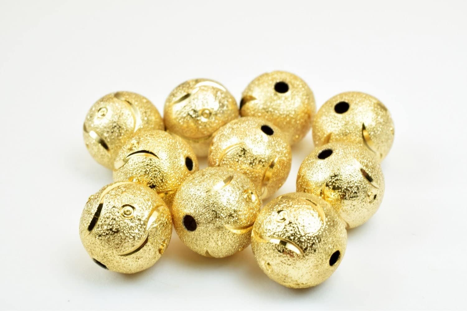 Beaded Jewelry 12mm 18K Gold Filled EP Stardust with Diamond Cut Round Bead GF3407